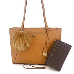 3PCS Michael Kors Maddie Medium Tote Wallet Charms
